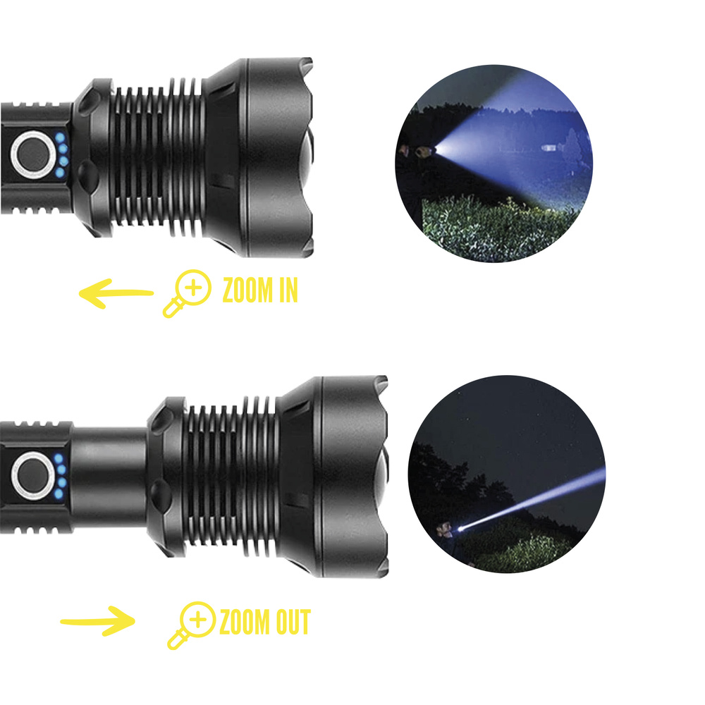 Linterna Led Aluminio Recargable 1500 Lumenes - Imagen 3