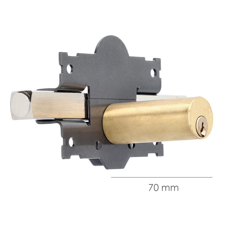 Cerrojo b-3 llave y pulsador pasador de 161mm cilindro redondo de 70mm - Imagen 3