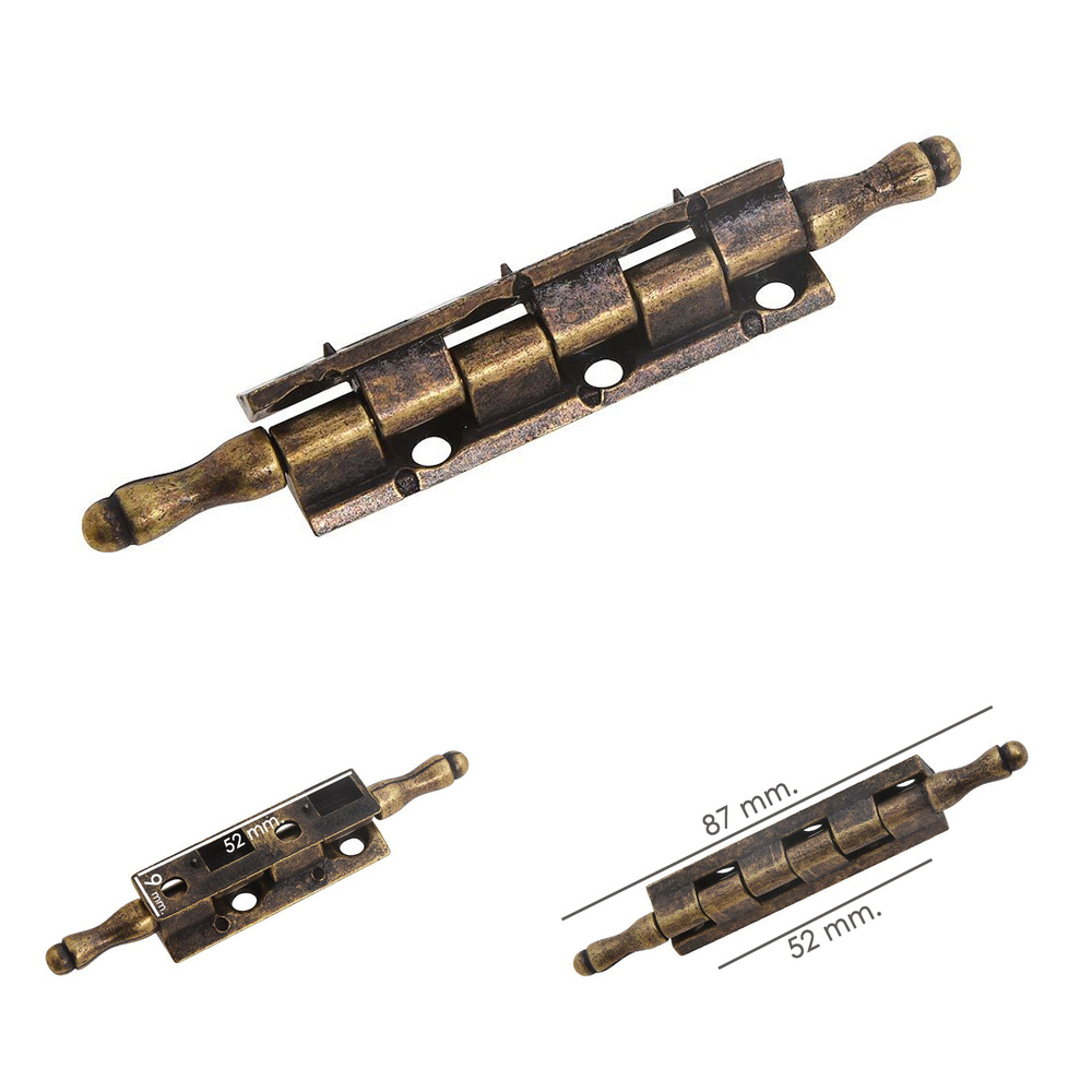 Bisagra Desmontable Con Pasador y Remate Oro Viejo 87 mm. - Imagen 2
