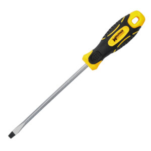 Destornillador Mango Bimaterial Boca Estampada 6x150 mm. Destornillador Plano, Cromo Vanadio,