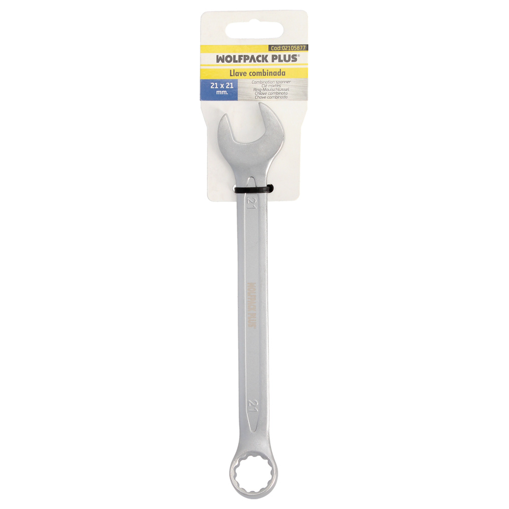 Llave Combinada Plus 21x21 Acero Cromo Vanadio DIN 3113. Llave Doble Boca, Llave Fija, Llave Estrella - Imagen 3