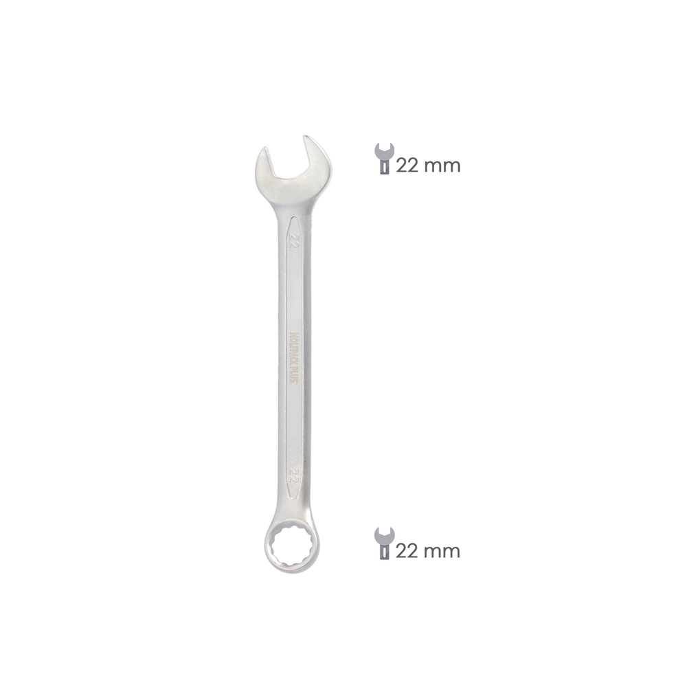 Llave Combinada Plus 22x22 Acero Cromo Vanadio DIN 3113. Llave Doble Boca, Llave Fija, Llave Estrella - Imagen 2
