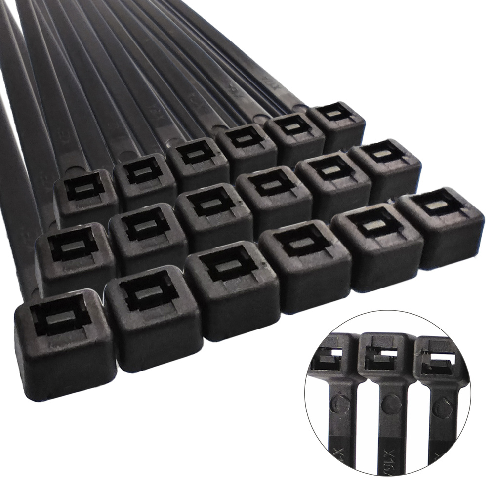 Brida Nylon 100%. Color Negro 7,8 x 540 mm. Bolsa 100 unidades. Abrazadera Plastico, Organizador Cables, Alta Resistencia - Imagen 3