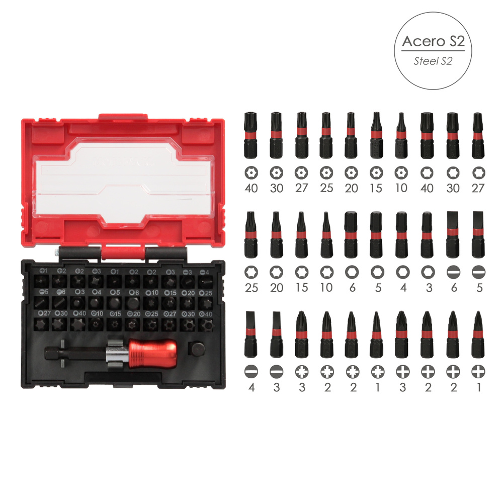 Juego De Puntas Destornillador Acero Con Adaptador Rapido 32 Piezas - Imagen 3