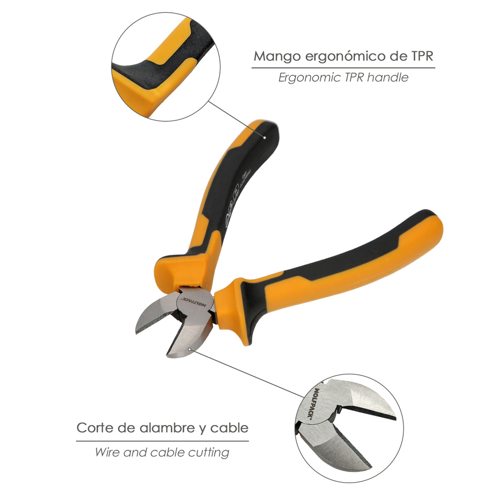 Alicates Corte Diagonal 150 mm. Acero DIN 5749 Pelacables, Corta Cables, Pelador Cables - Imagen 3