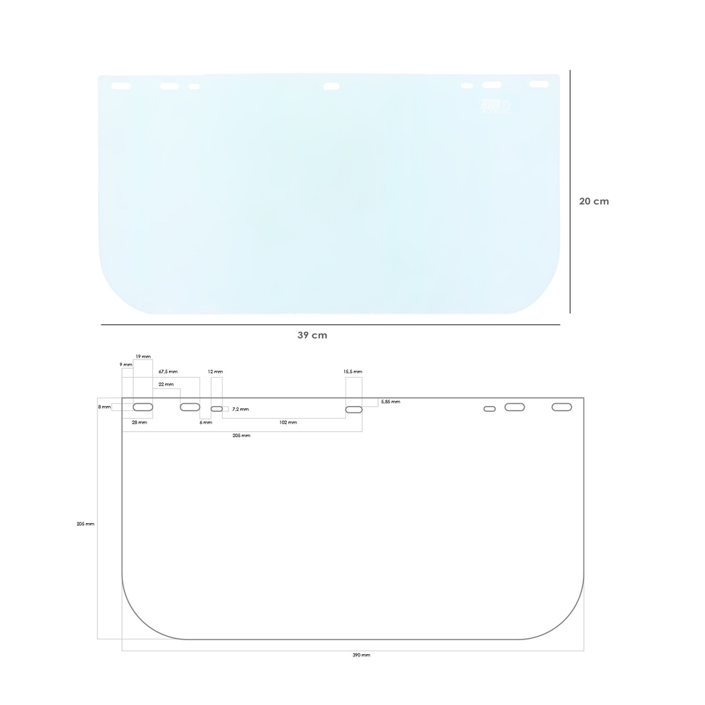 Recambio Pantalla 390x200 mm. Para Protector Facial Con Arnes - Imagen 2