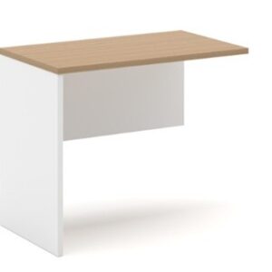 Ala de mesa de oficina VOLPI 80, blanco y roble, 80 x 40 cms