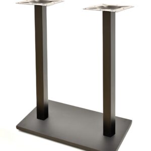 Base de mesa BEVERLY, alta, rectangular, tubo cuadrado, negra, base de 70 x 40 cms, altura 110 cms
