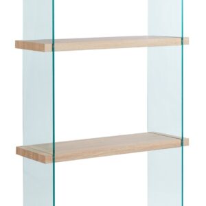 Estantería OSIRIS NEW, madera, cristal templado, 84x30x165 cms
