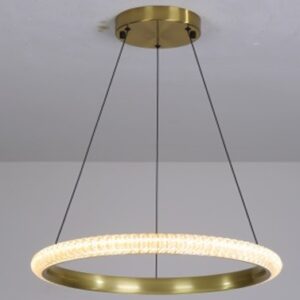 Lámpara BERKA 60, colgante, aluminio, dorada, acrílico, led
