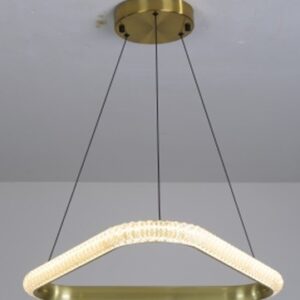 Lámpara BERKA TR60, colgante, aluminio, dorada, acrílico, led