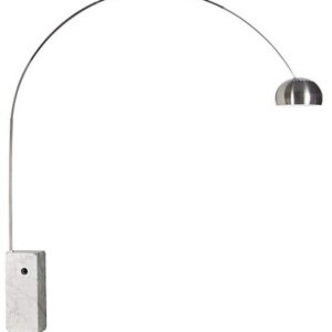 Lámpara NEW ARC BIG, pie salón, base de mármol blanco