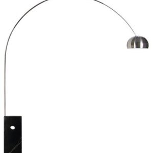 Lámpara NEW ARC BIG, pie salón, base de mármol negra