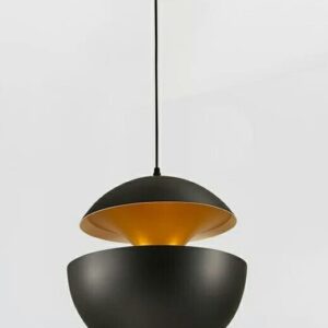 Lámpara URSULA, colgante, metal, negro-dorado
