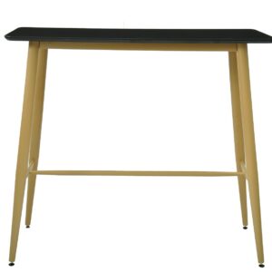 Mesa alta GOBBI, metal, negra, 120 x 60 cms