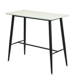 Mesa alta NITRA, metal, tapa blanca, 120 x 60 cms