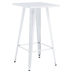 Mesa alta TOL EK LIMITED, acero, blanca, 60 x 60 cms