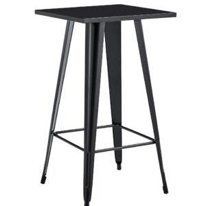 Mesa alta TOL EK LIMITED, acero, negra, 60 x 60 cms