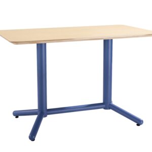Mesa COLMAR, azul, tapa de contrachapado revestido con HPL, color natural, 120 x 70 cms