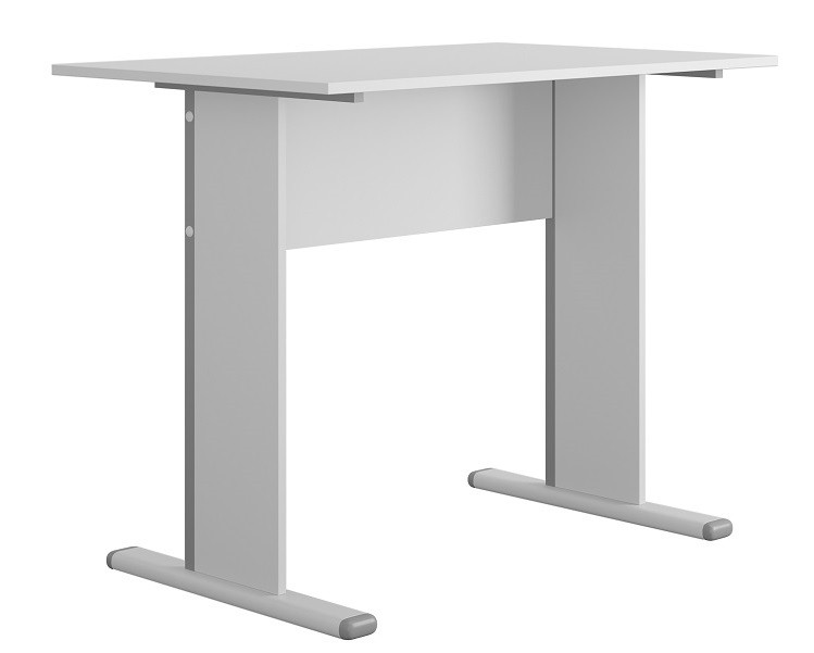 Mesa de oficina WORK, metal, bilaminado color platino 90 x 60 cms