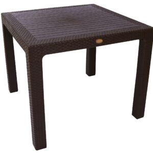 Mesa MIJAS, polipropileno marrón chocolate, 90 x 90 cms