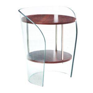 Mesa MODBURY, baja, madera, cristal, 50 x 50 cms