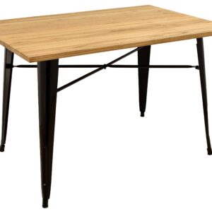 Mesa TOL, acero, negra, madera, 160x80 cms