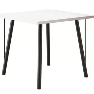 Mesa YAN, metal negro, tapa MDP blanca, 80x80 cms