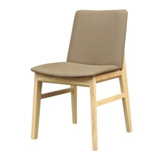 Silla ALPES, madera de haya, natural, similpiel marrón