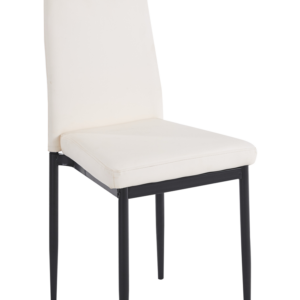 Silla AROSA, apilable, metal, similpiel blanca