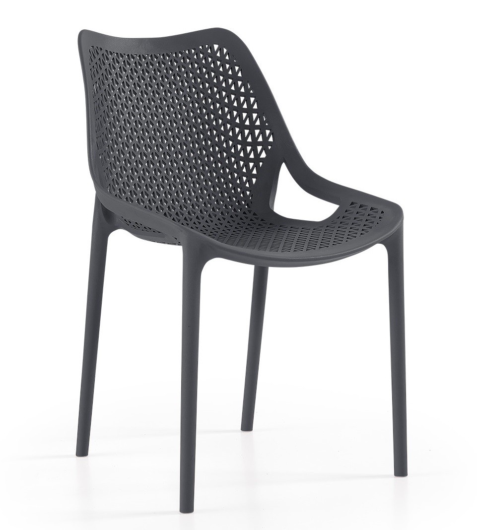 Silla BILL, apilable, polipropileno antracita