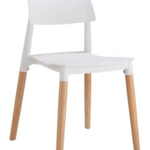 Silla CROSCAT (SU), madera, polipropileno blanco