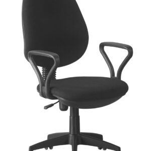 Silla de oficina NEVOY, brazos, regulación de altura, contacto permanente, tejido negro