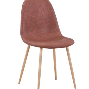 Silla EPOQUE NEW, patas metálicas, similpiel vintage cuero 3-2