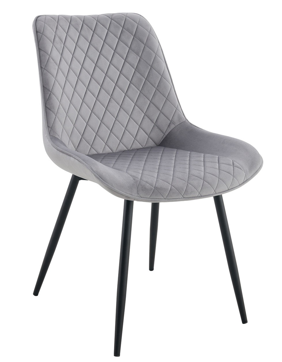 Silla FELICIA, metal, tapizado velvet gris claro