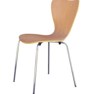 Silla JACOBO, apilable, cromada, acabado natural