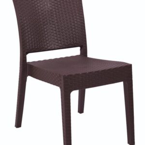 Silla LIDO, apilable, polipropileno marrón chocolate
