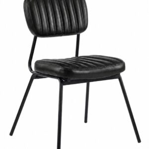 Silla NUREMBERG, metal, similpiel negra