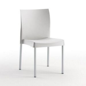 Silla SANDRA, aluminio, polipropileno gris*