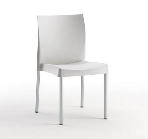 Silla SANDRA, aluminio, polipropileno gris*