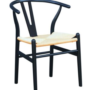 Silla WISH, madera de haya, negro, fibra trenzada