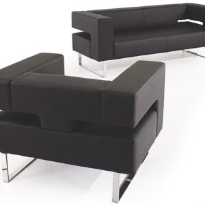 Sillón ADRIANO, similpiel negra