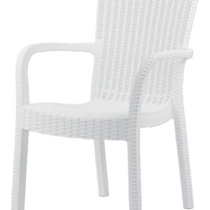 Sillón ARUBA, apilable, polipropileno blanco