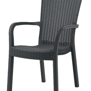 Sillón ARUBA, apilable, polipropileno marrón chocolate