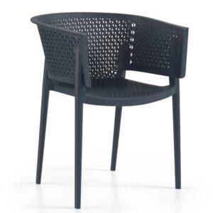 Sillón BILL, apilable, polipropileno antracita