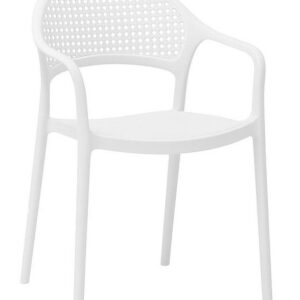 Sillón CASCAIS, apilable, imitación ratán, polipropileno gris oscuro