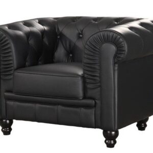 Sillón CHESTER, similpiel negra