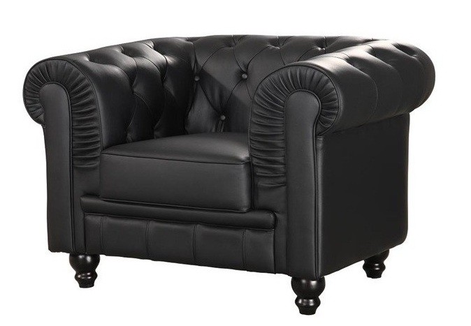 Sillón CHESTER, similpiel negra