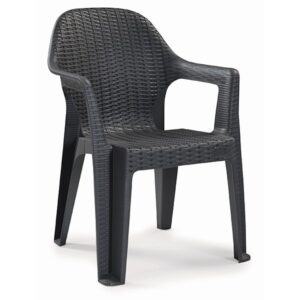 Sillón CIES, apilable, polipropileno antracita