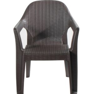 Sillón CIES, apilable, polipropileno marrón chocolate